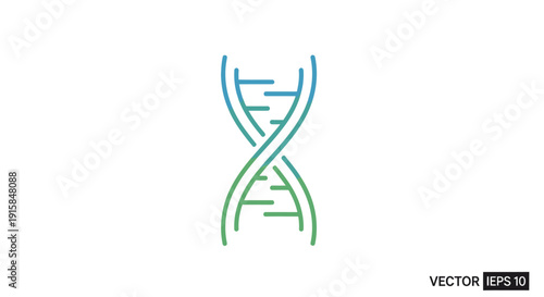 DNA Double Helix Structure Vector Illustration.