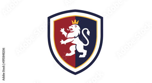 Shield Crest with Lion and Crown.