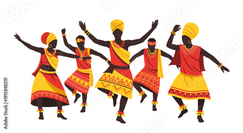 Women Dancing in Traditional Indian Clothing.