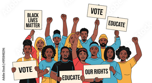 Diverse Group of People Protesting Equality 1.