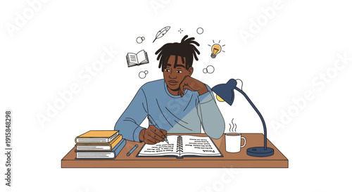 Man Struggling with Overwhelming Workload and Stress.