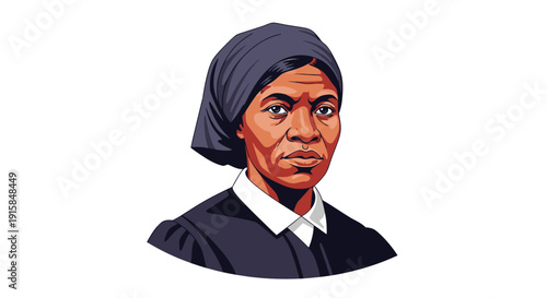 Sojourner Truth Portrait Illustration Headscarf.