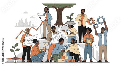 Diverse Group of People Working Together.