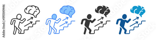 Personal Growth Icon Set Multiple Style Collection