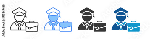 Internship Icon Set Multiple Style Collection
