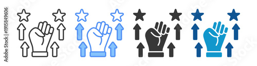 Motivation Icon Set Multiple Style Collection