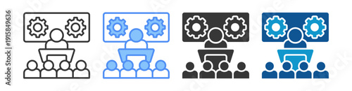 Training Icon Set Multiple Style Collection