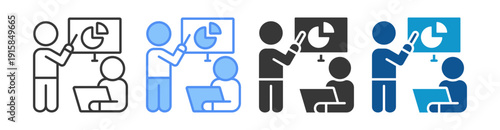 Trainee Icon Set Multiple Style Collection