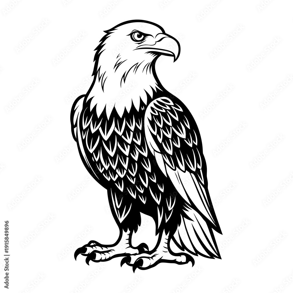Obraz premium Standing Bald Eagle