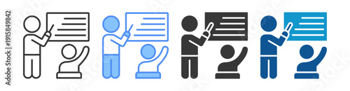 Teacher Icon Set Multiple Style Collection