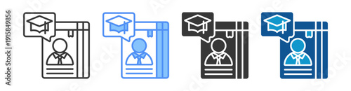 Curriculum Icon Set Multiple Style Collection
