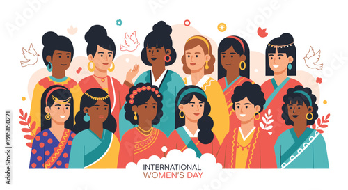 Diverse Women Celebrating International Womens Day Together.