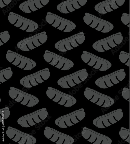 Bread Seamless Pattern. Minimal Bakery Loaf. Repeating Food Vector. Packaging Textile Wallpaper Background. Surface Design.