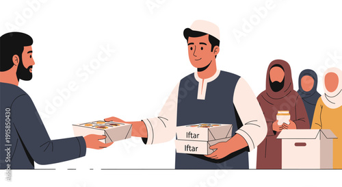 Man Receiving Package from Delivery Person.