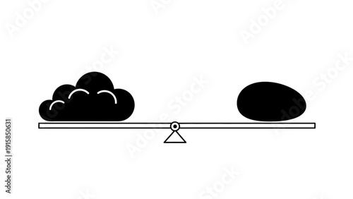 Cloud vs Egg on Scale: Concept of Weight, Comparison, and Choice