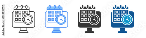 Online Appointment Icon Set Multiple Style Collection