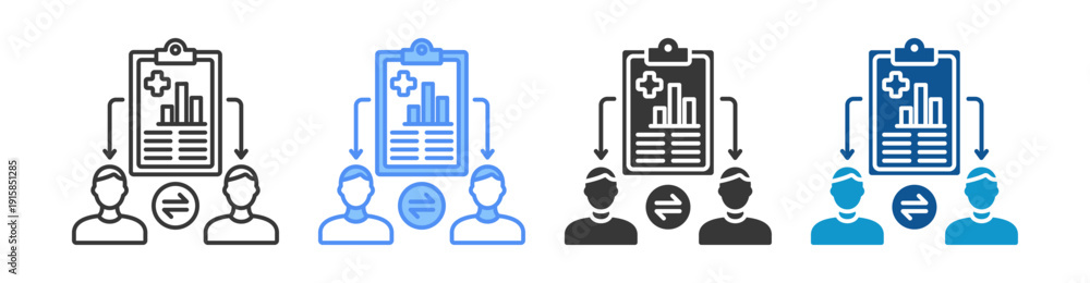 Fototapeta premium Share Report Icon Set Multiple Style Collection