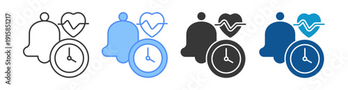 Reminder Alert Icon Set Multiple Style Collection