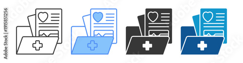 Medical History Icon Set Multiple Style Collection