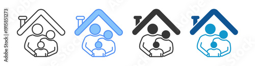 Family Account Icon Set Multiple Style Collection
