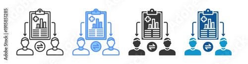 Share Report Icon Set Multiple Style Collection