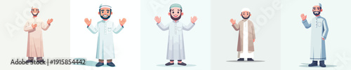 Muslim man vector  standing say hello ramadan kareem