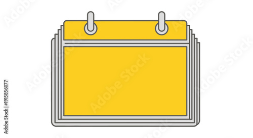 Stack of yellow notepads or calendars with silver rings on a clean background viewed from directly above