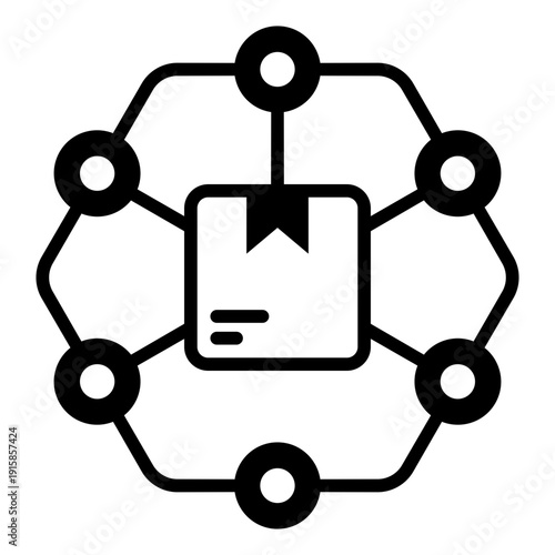 Logistic Network Glyph Icon
