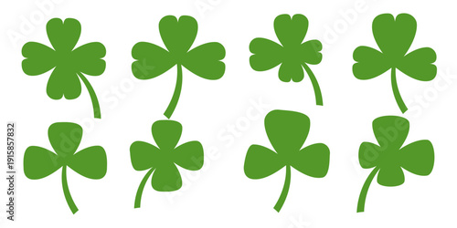 Clover leaf illustration in flat style. Clover leaf vector design symbolizes trust, hope, love, and good luck.
