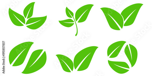 Leaf vector symbol, leaf illustration or leaf emoji in flat style. Spring leaf design, ecological nature theme.	
