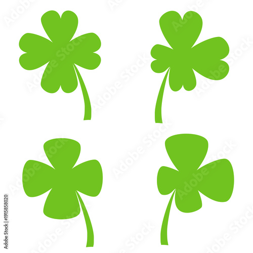 Clover leaf illustration in flat style. Clover leaf vector design symbolizes trust, hope, love, and good luck.	
