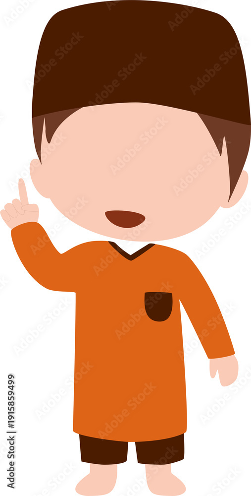 Fototapeta premium Boy pointing up