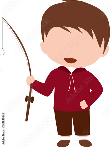 Boy holding fishing rod