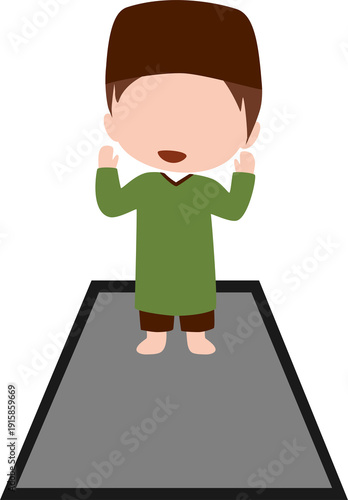 Muslim boy salat