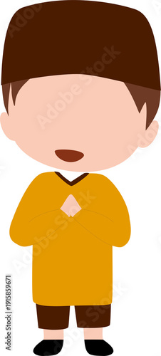 Muslim boy greeting