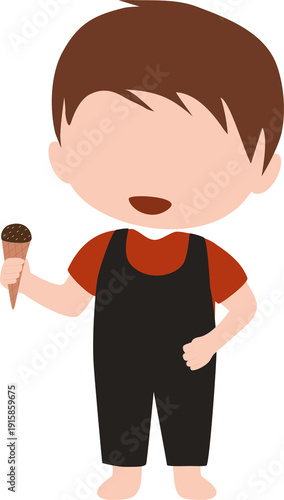 boy with a ice cream core