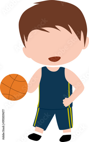boy playing basketball