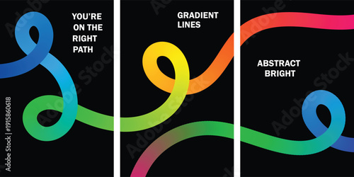 Vibrant abstract gradient lines with inspirational quotes