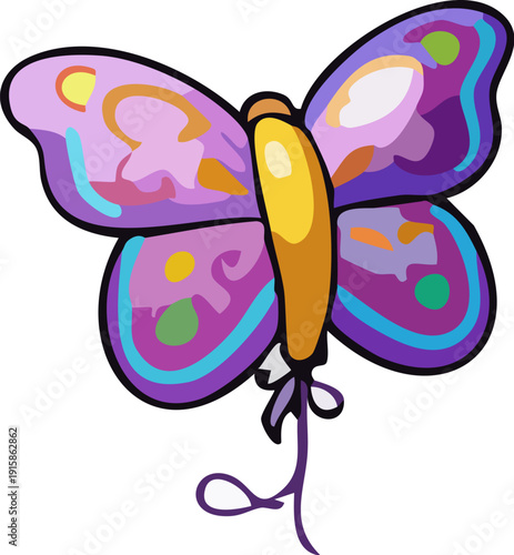 Colorful Cartoon Butterfly Illustration.