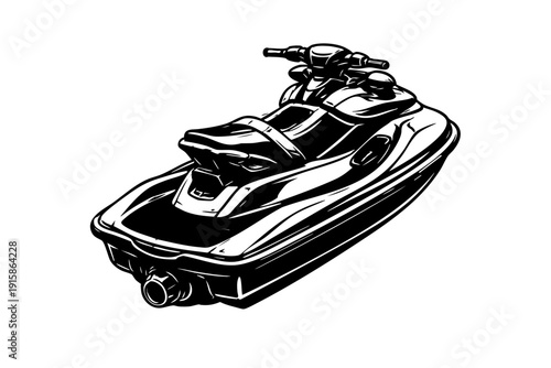 Rear three-quarter view of a jet ski showing seat contour and rear deck shape