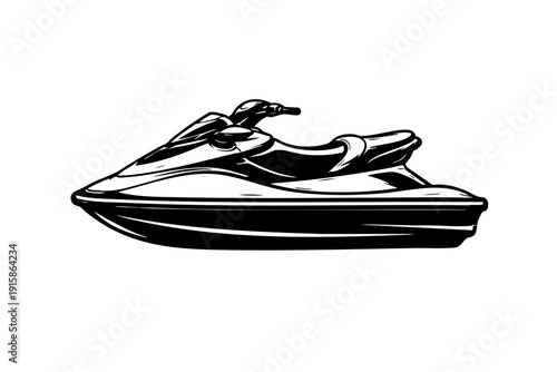 Simplified cutaway-style exterior view of a jet ski
