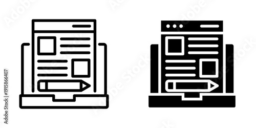 blogging icon, element icon for content marketing, Design Branding, Print, and Digital Media