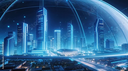 Wallpaper Mural Futuristic city under dome Torontodigital.ca