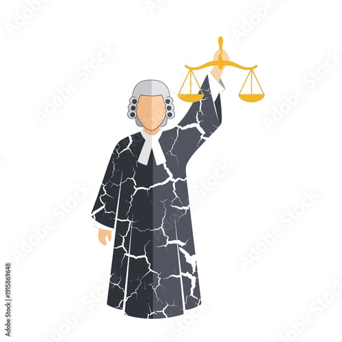 Judge holding scales of justice, concept of law and fairness