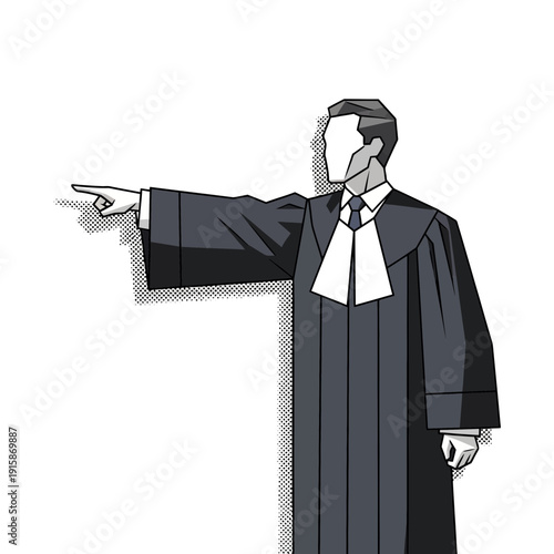 Lawyer pointing finger, legal profession, justice concept