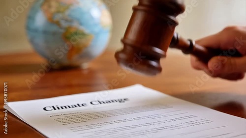 Wallpaper Mural Judges gavel on climate change document Torontodigital.ca