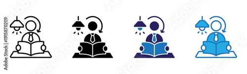 Learn Icon Multi Style Vector Illustration