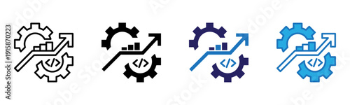 Development Icon Multi Style Vector Illustration
