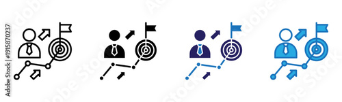 Goals Icon Multi Style Vector Illustration