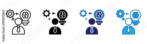 Think Icon Multi Style Vector Illustration